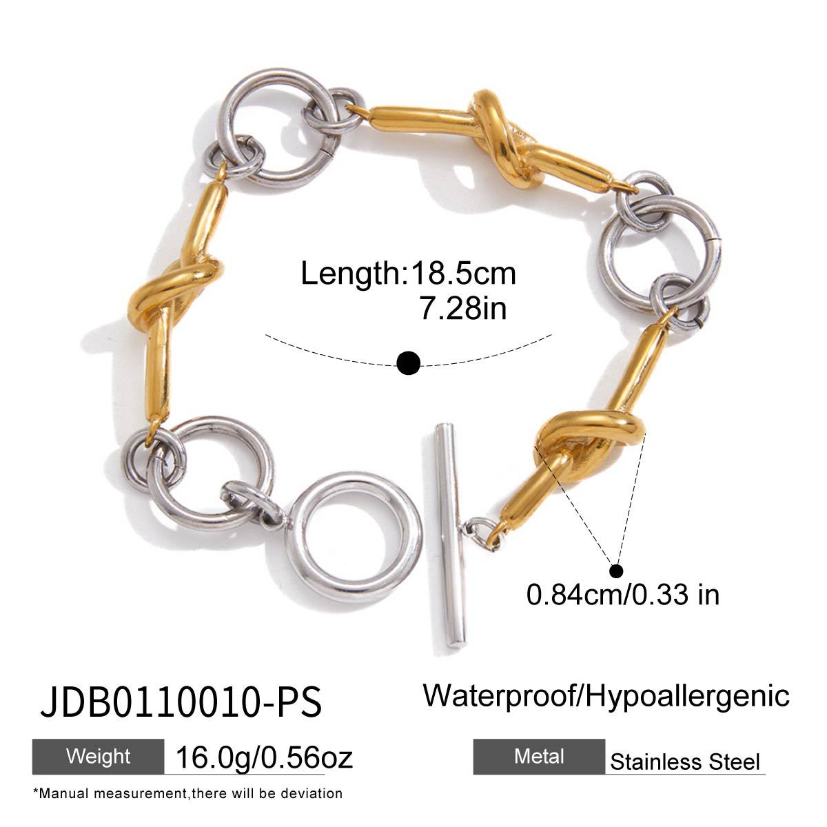 Bracciale da donna in acciaio inossidabile placcato geometrico