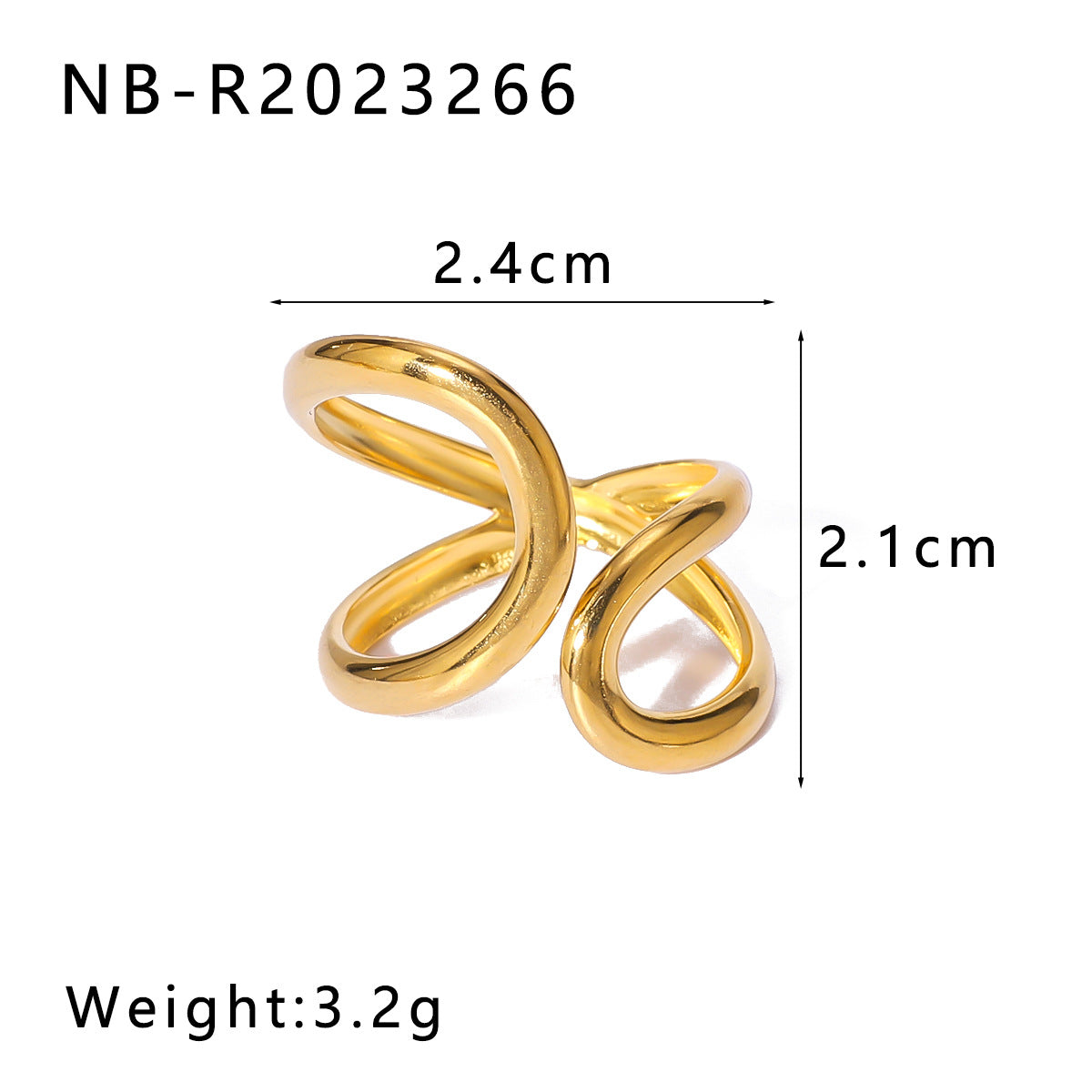 Minimalist Star-Shaped Geometric Stainless Steel Ring with 18K Gold Plating and Shell-Inspired Texture for Women