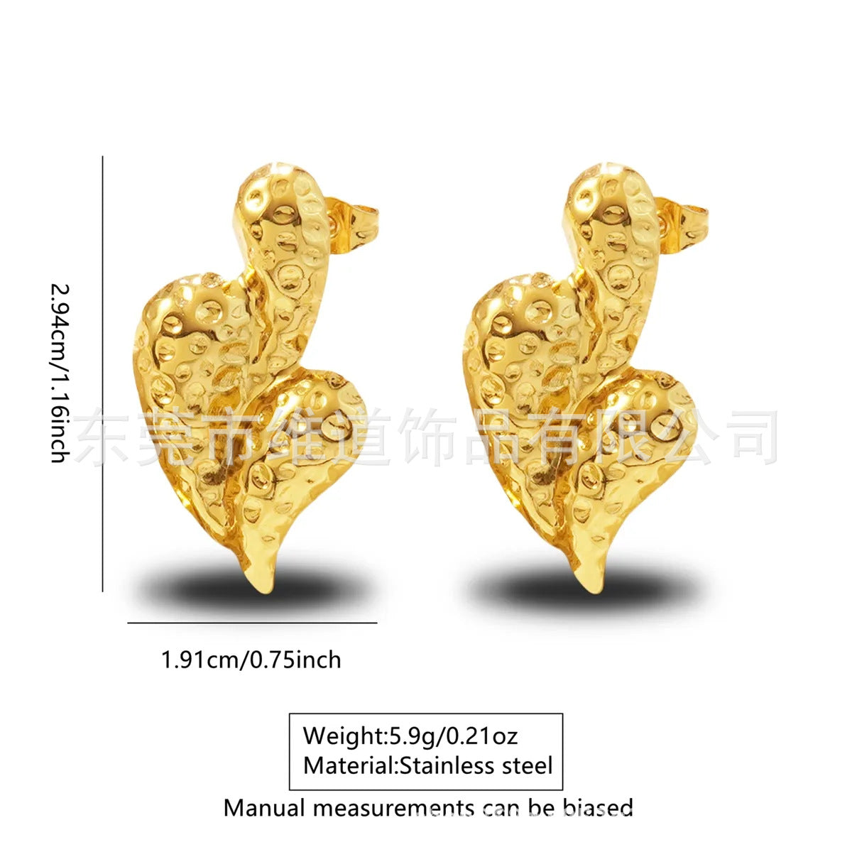 Sweet Floral Heart Teardrop Stainless Steel Earrings