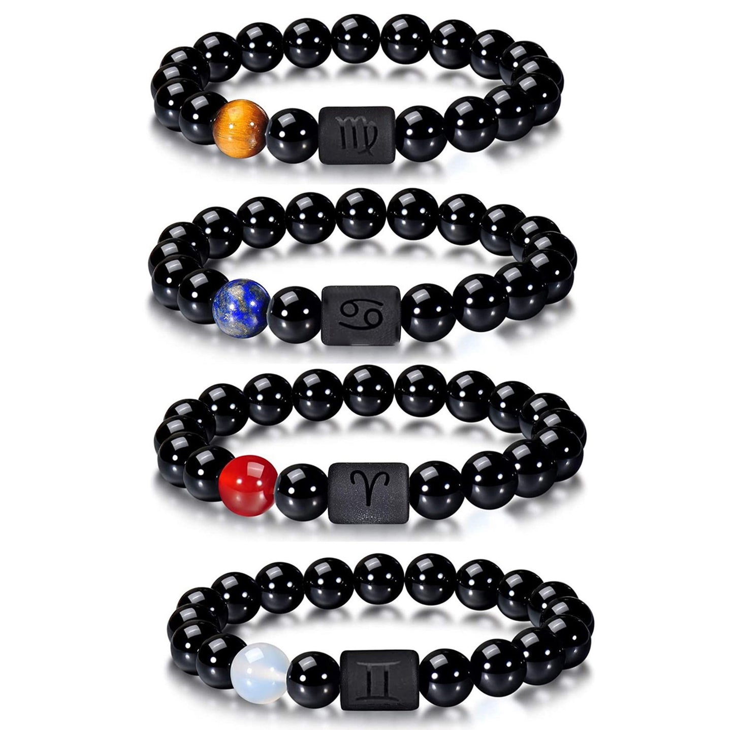 Unisex Natural Stone Zodiac Beaded Bracelet