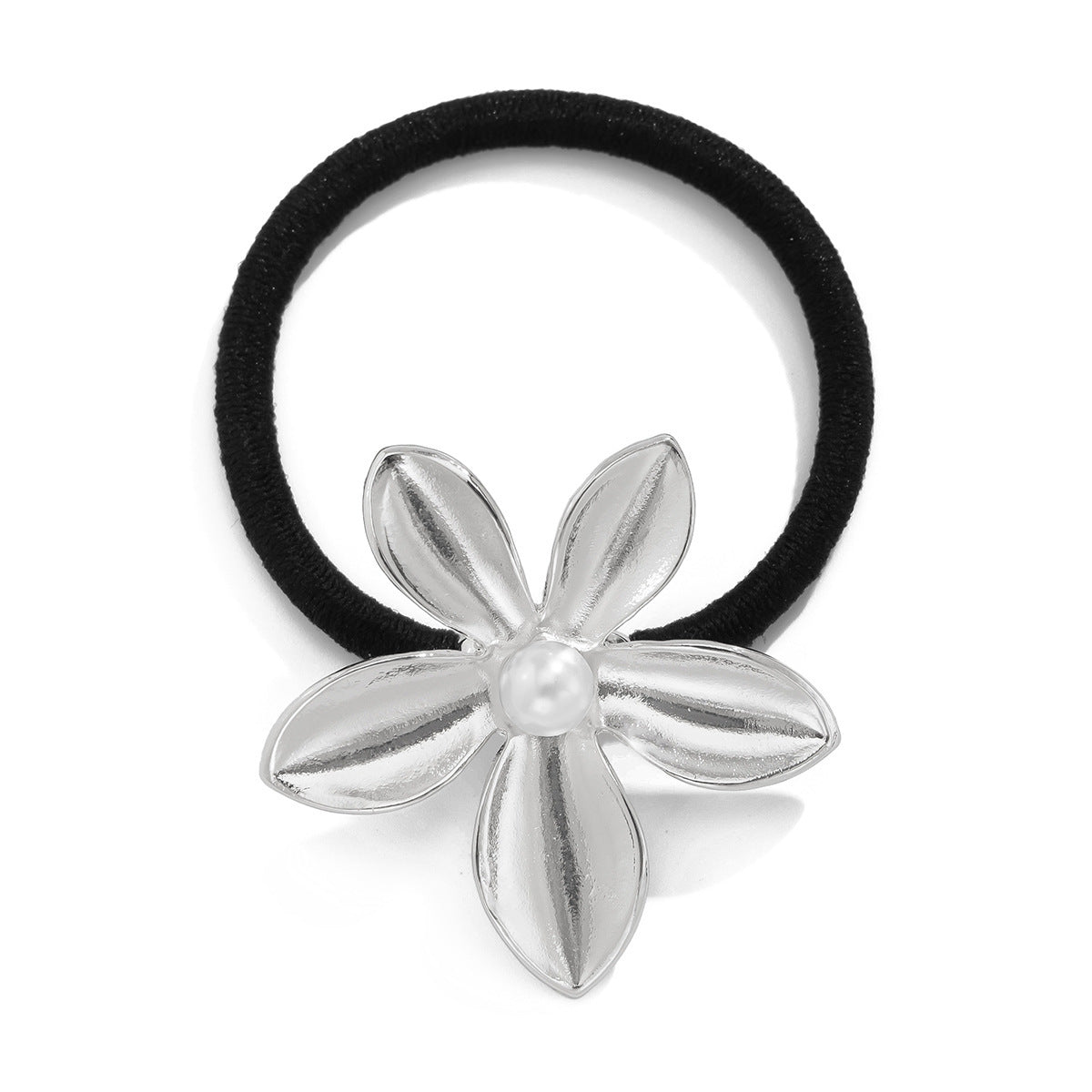 Fashion Polished Alloy Flower Butterfly Imitation Pearl Hair Tie