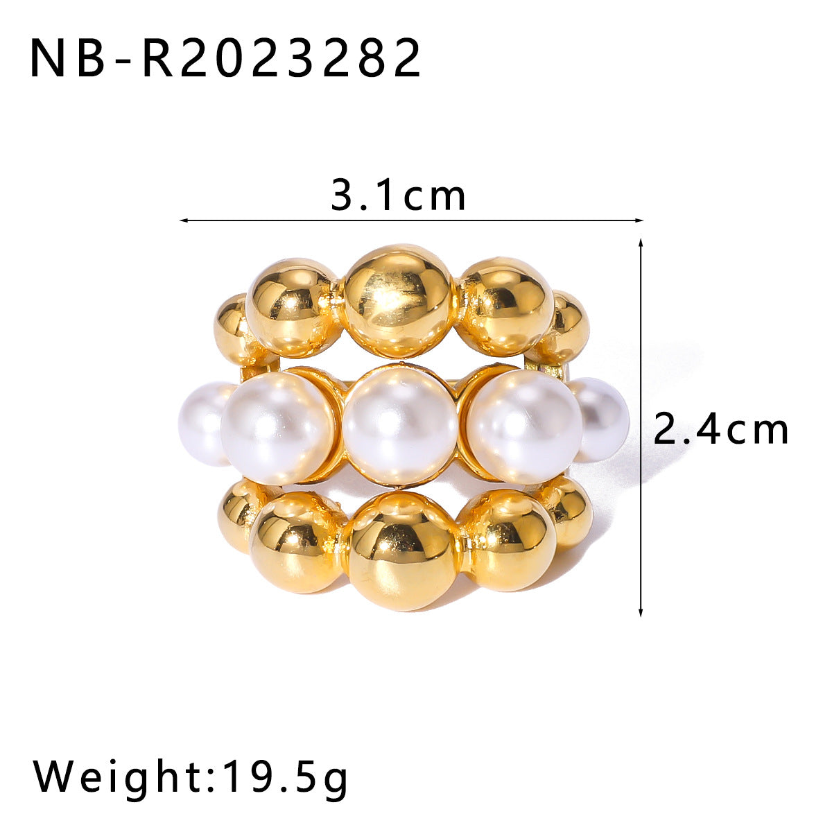 Minimalist Geometric Stainless Steel Ring with Rhinestone Inlay and 18K Vacuum Plating for Women and Men