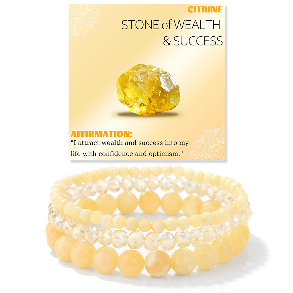 Minimalist Sweet Geometric Gemstone Beaded Stretch Bracelet Set
