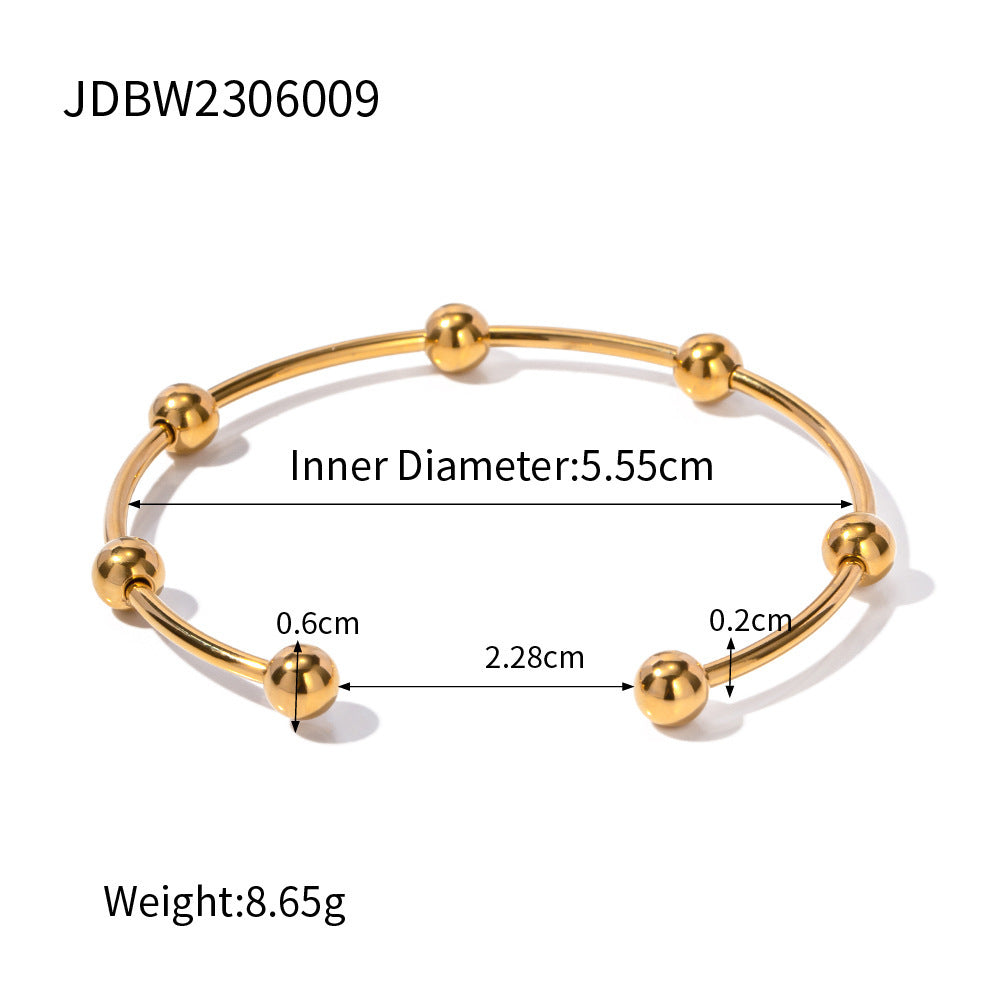 Geometric Stainless Steel Plated Open Cuff Bracelet