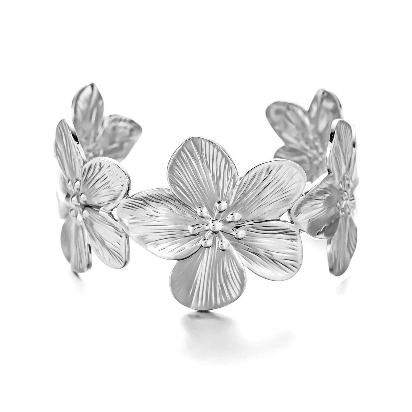 Irregular Butterfly Flower Stainless Steel Plated Bracelet
