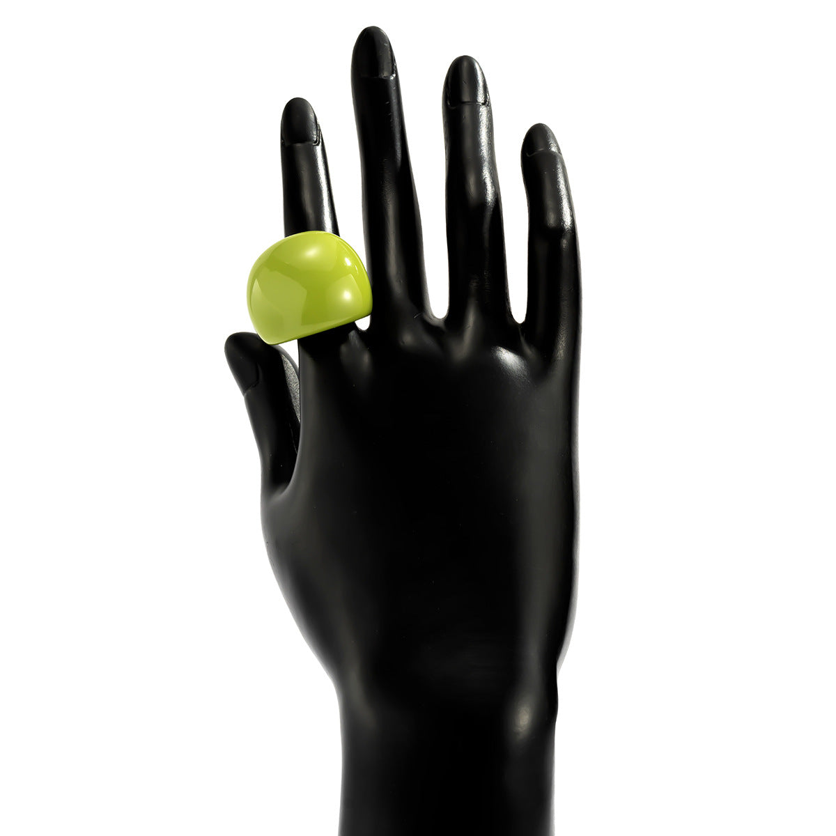 Minimalist Geometric Oval Polished Resin Ring for Women