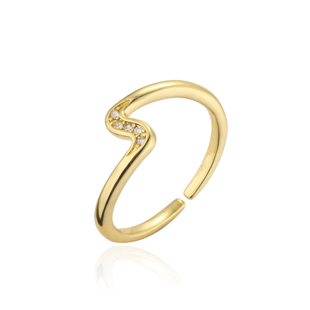 Minimalist Geometric Gold Plated Brass Ring for Women