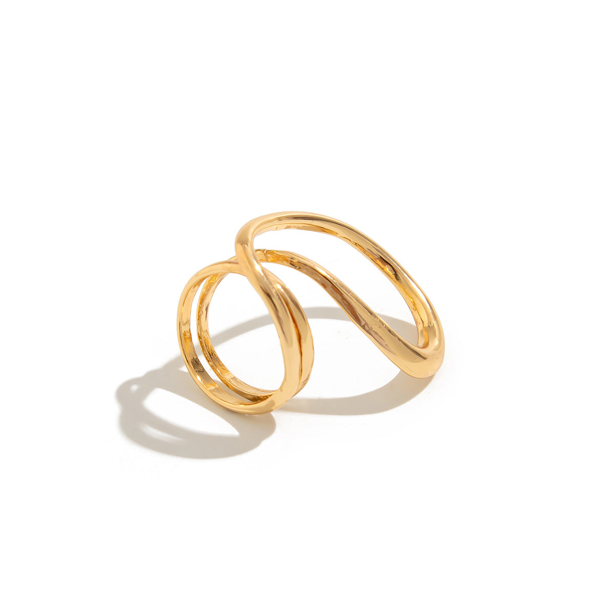 Anello da donna minimalista a cerchio cavo geometrico in lega placcata