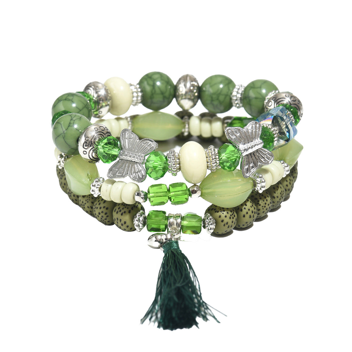 Braccialetti con perline in resina, fatti a mano, dolci e freschi, con design a fiocco per donna, accessori minimalisti con ispirazione floreale
