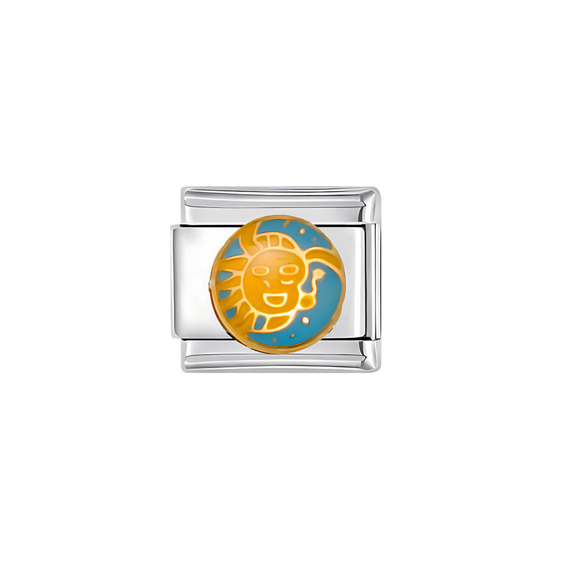 Luxury Casual Stainless Steel Plated DIY Charm Bar with Star Moon Elements