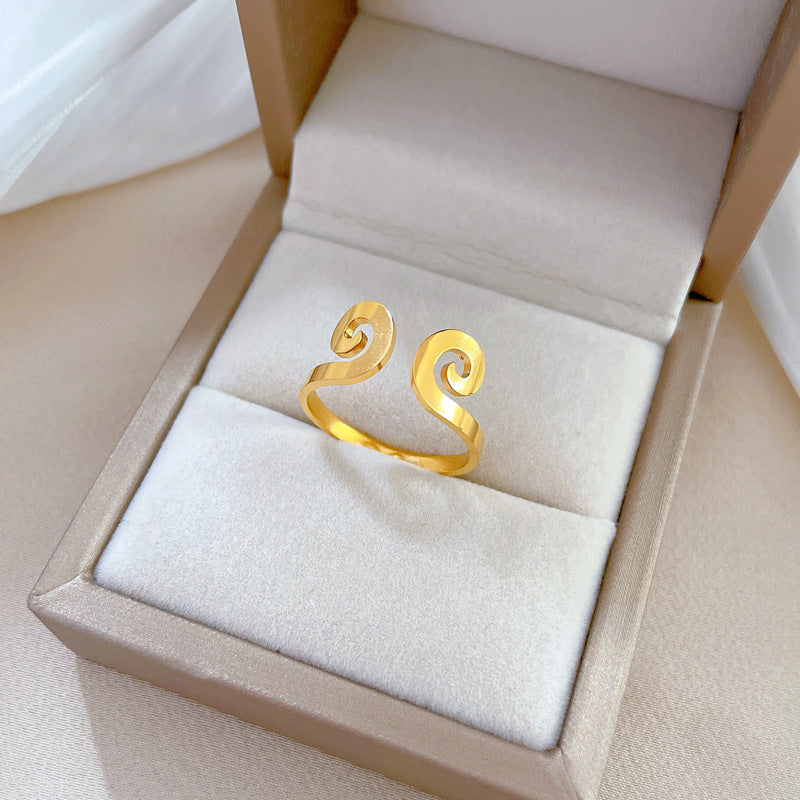 Anillo Minimalista de Acero de Titanio con Forma de Corona para Hombres y Mujeres, Acabado Pulido, Joyería Disco que no se Desvanece