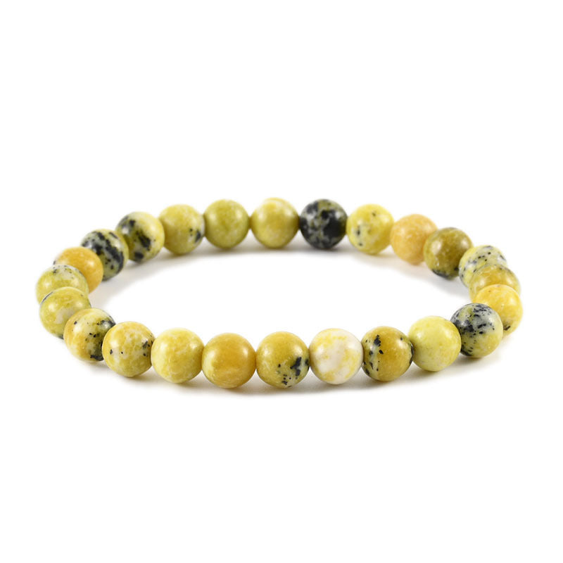 Geometric Natural Stone Agate Beaded Bracelet Unisex Handmade Jewelry