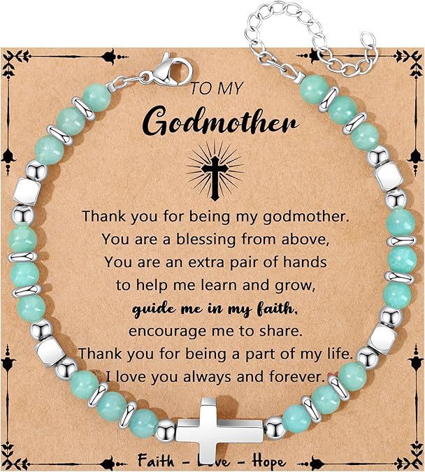 Sweet Geometric Cross Stainless Steel Bracelet with 4mm Amethyst and Amazonite Beads Unisex