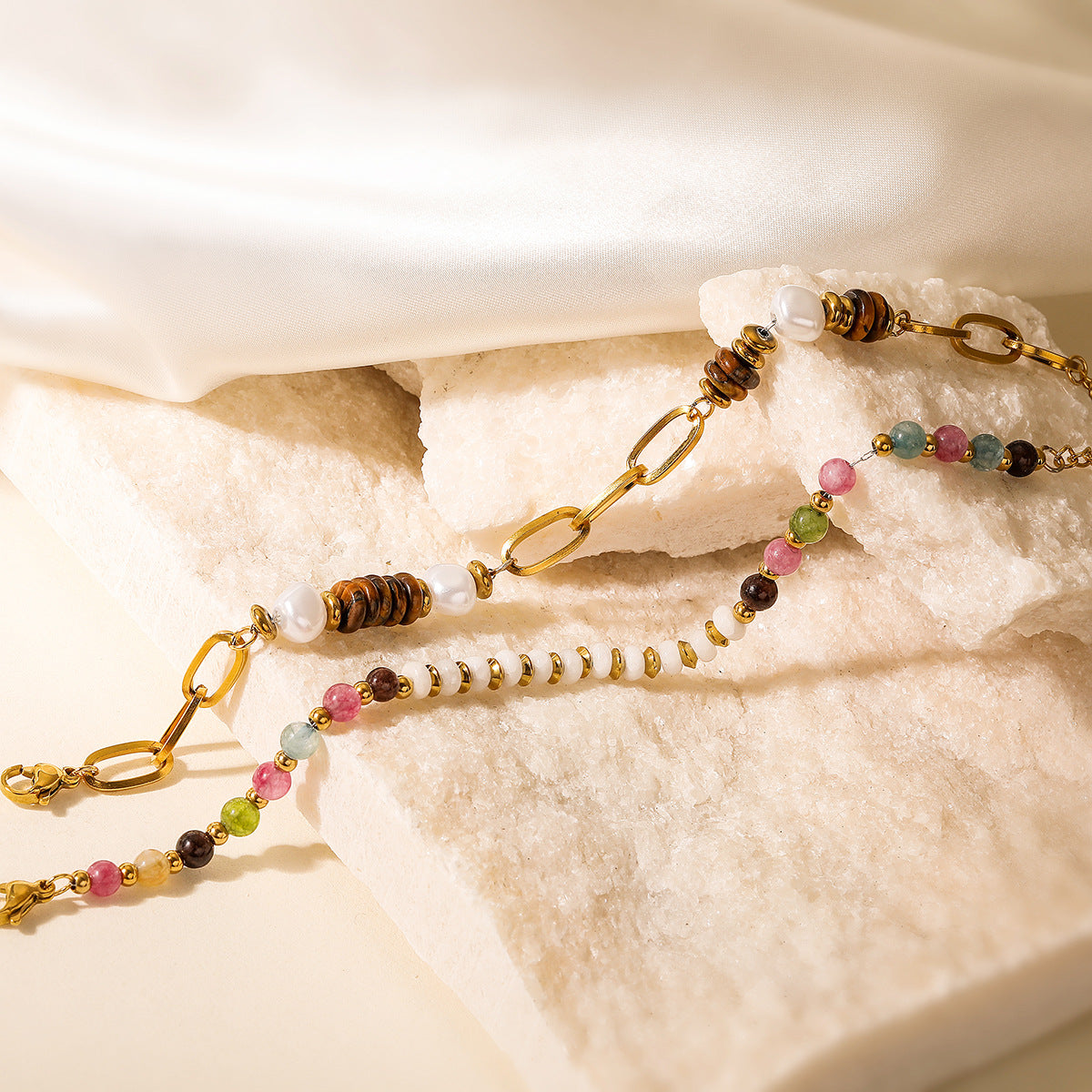 Geometric Gold Plated Stainless Steel Bracelet for Women