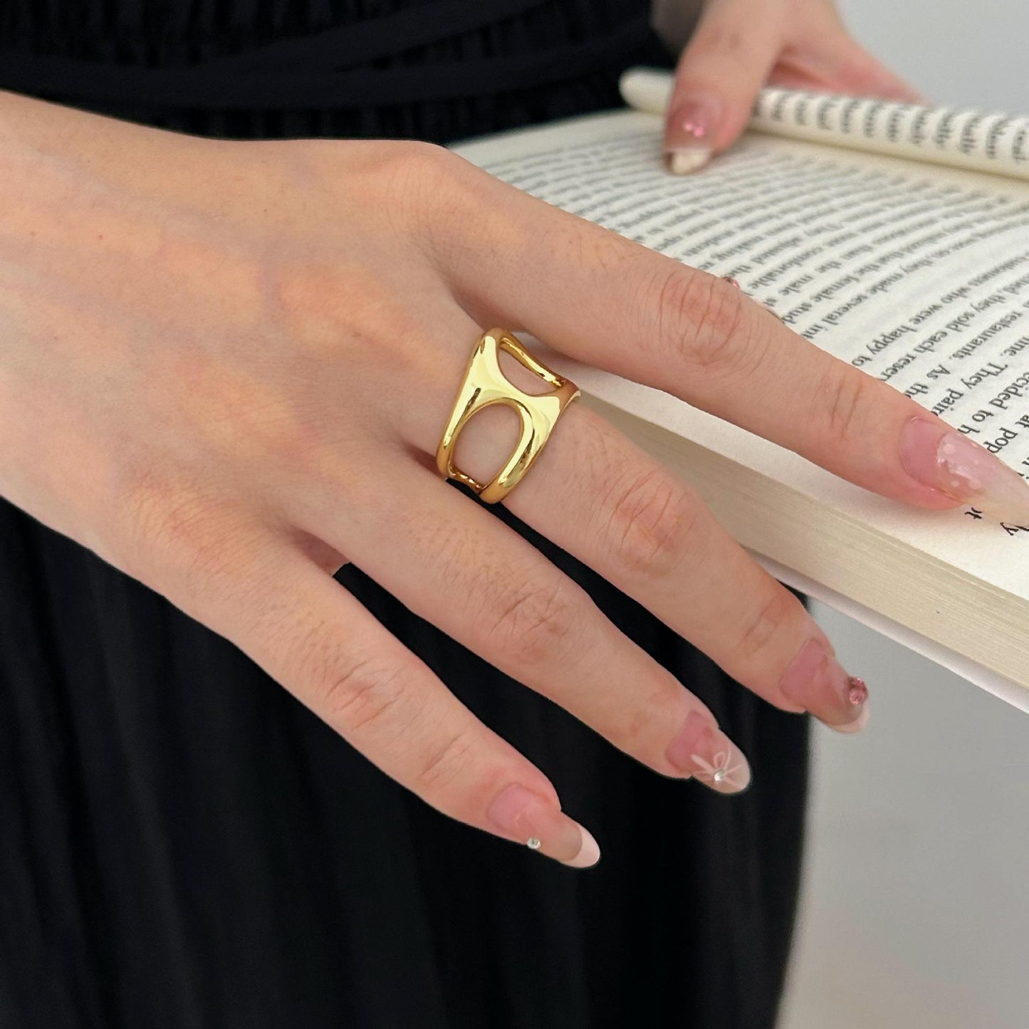 Anillo de plata de ley 925 irregular con forma de corazón para mujer con diseño vintage y dulce