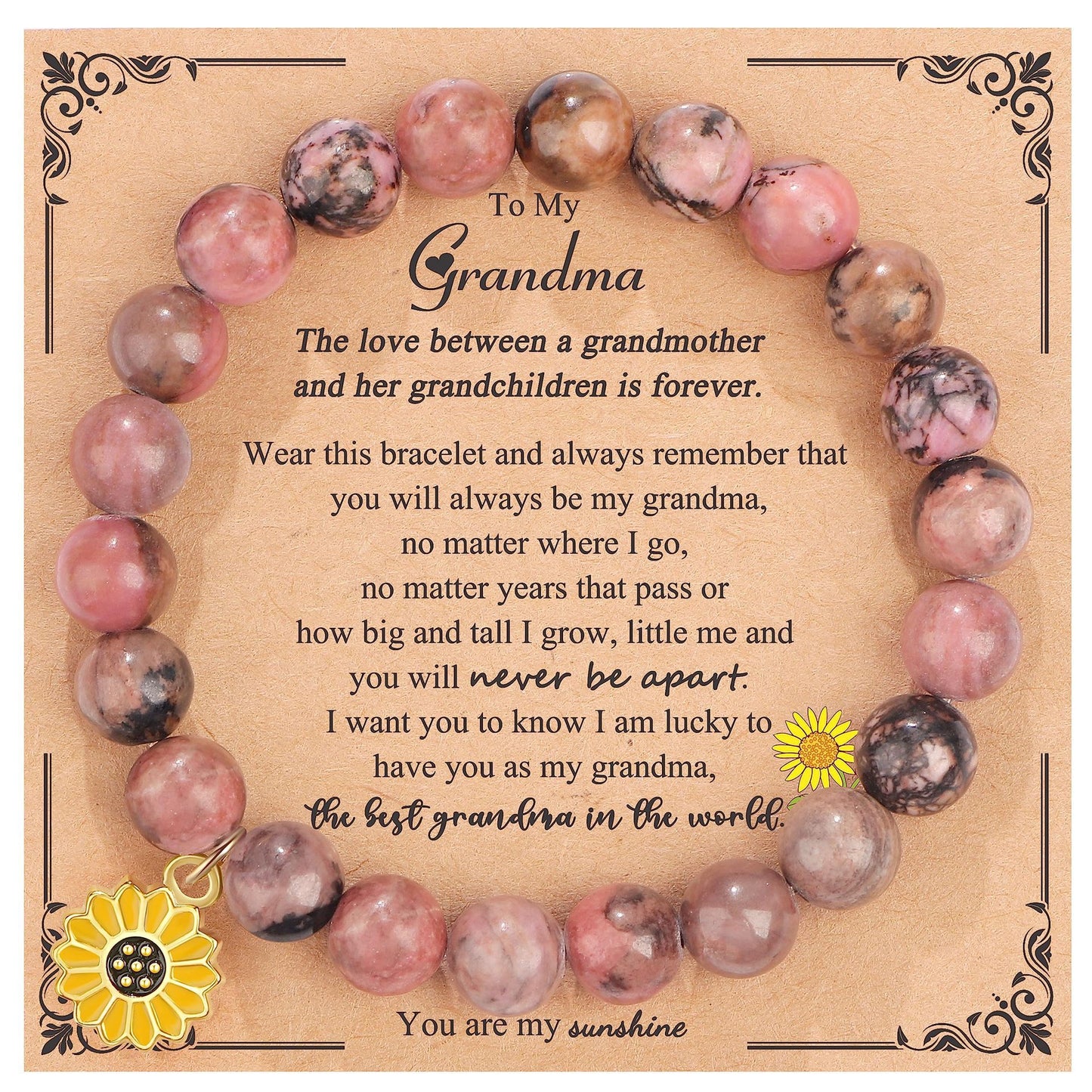 Sweet Floral Sunflower Gemstone Charm Bracelet for Women