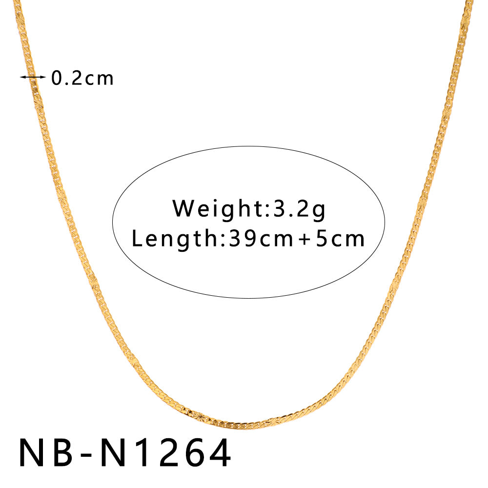 Collana con pendente geometrico minimalista da donna con design a intaglio, catena in acciaio inossidabile e finitura placcata sottovuoto in oro 18 carati