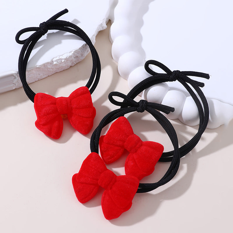 Coletero Floral Minimalista para Niñas - Gomas de Pelo de Punto de Algodón con Estampado de Cerezas y Margaritas en Colores Pastel Macaron