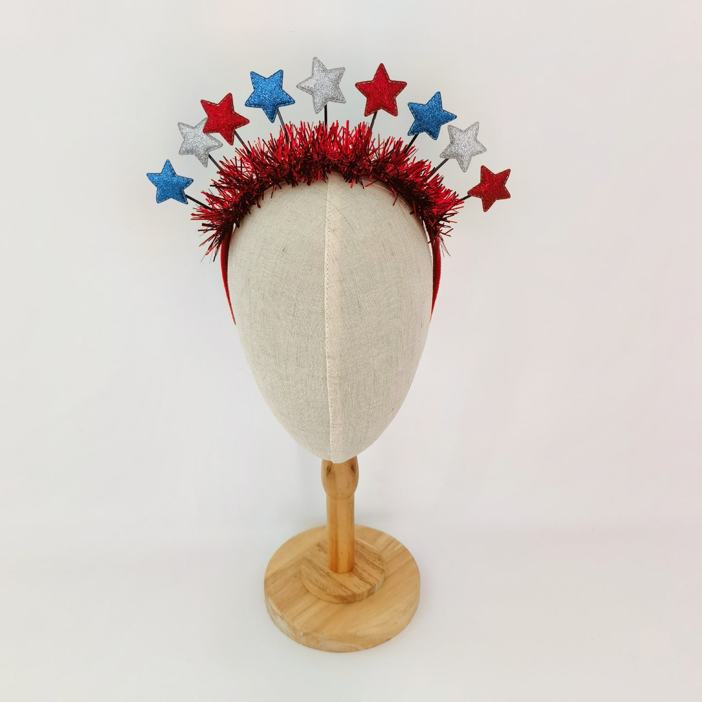 Cerchietto con stelline in tessuto artigianale dolce per feste e festival unisex