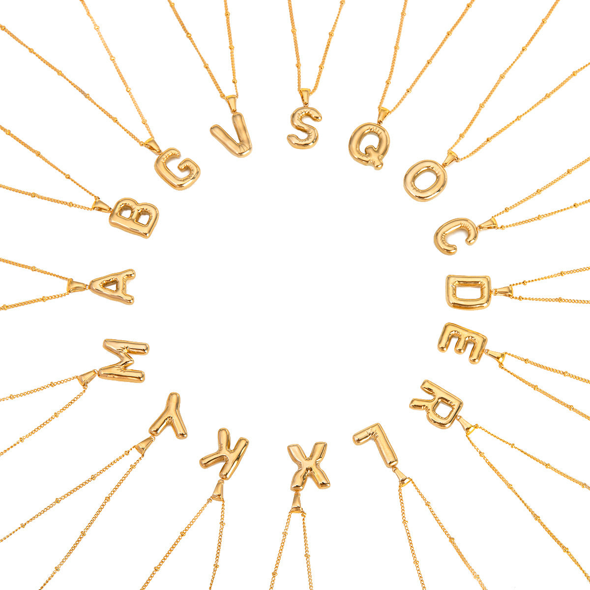 Minimalist Stainless Steel Letter Pendant Necklace Plated Titanium Steel Chain for Women