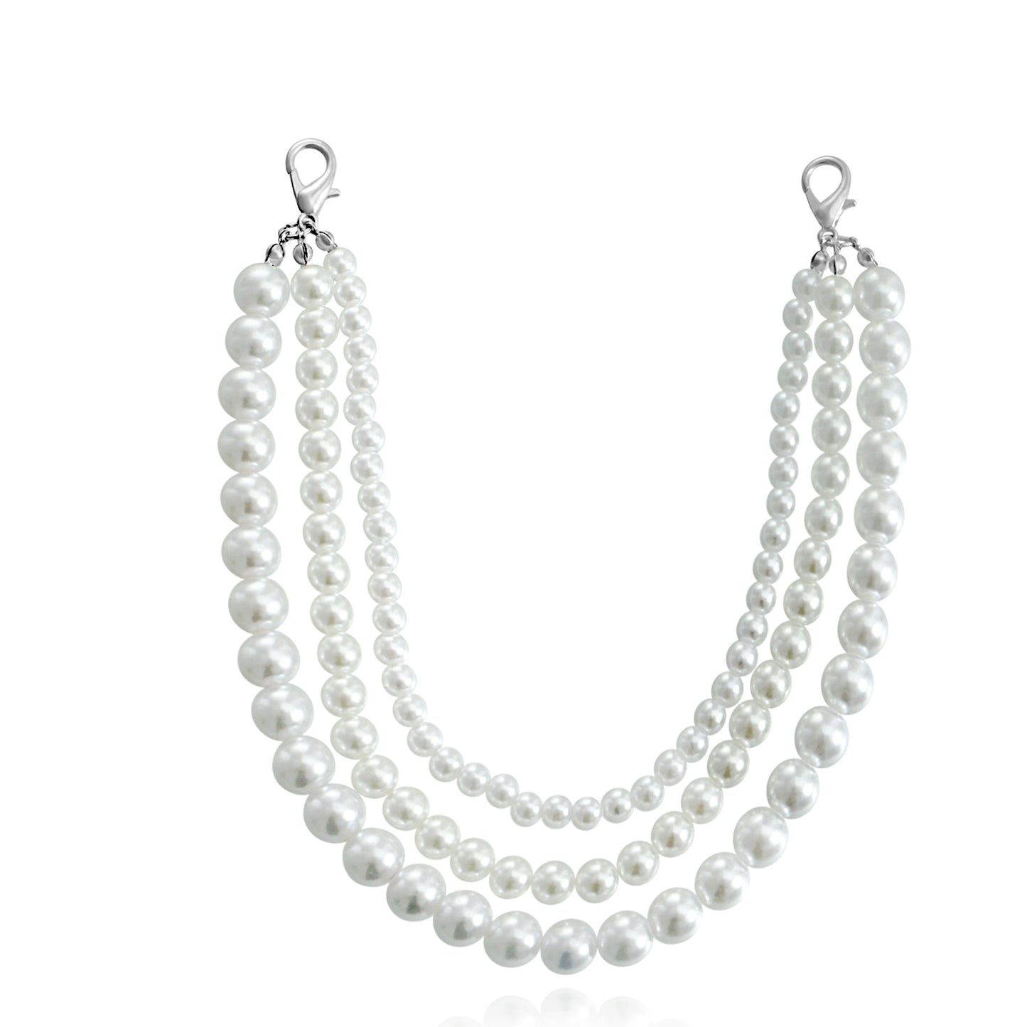 Geometric Alloy Anklet with Handwoven Fishing Line Design for Women, High-Shine Pearl Accent