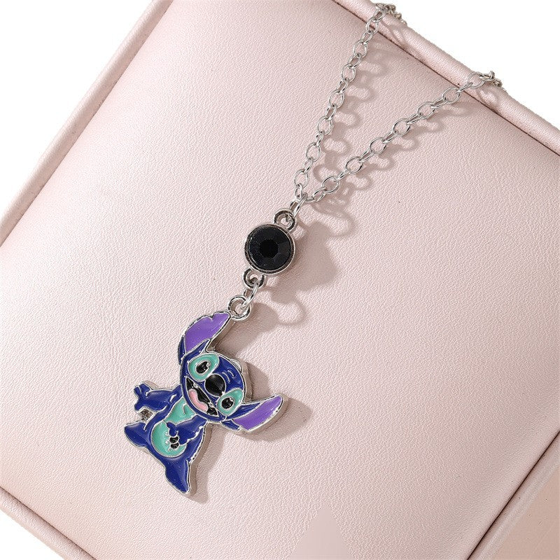 Collana con ciondolo di Stitch in resina per donna e coppia, design a stella, gioielli artigianali e minimalisti