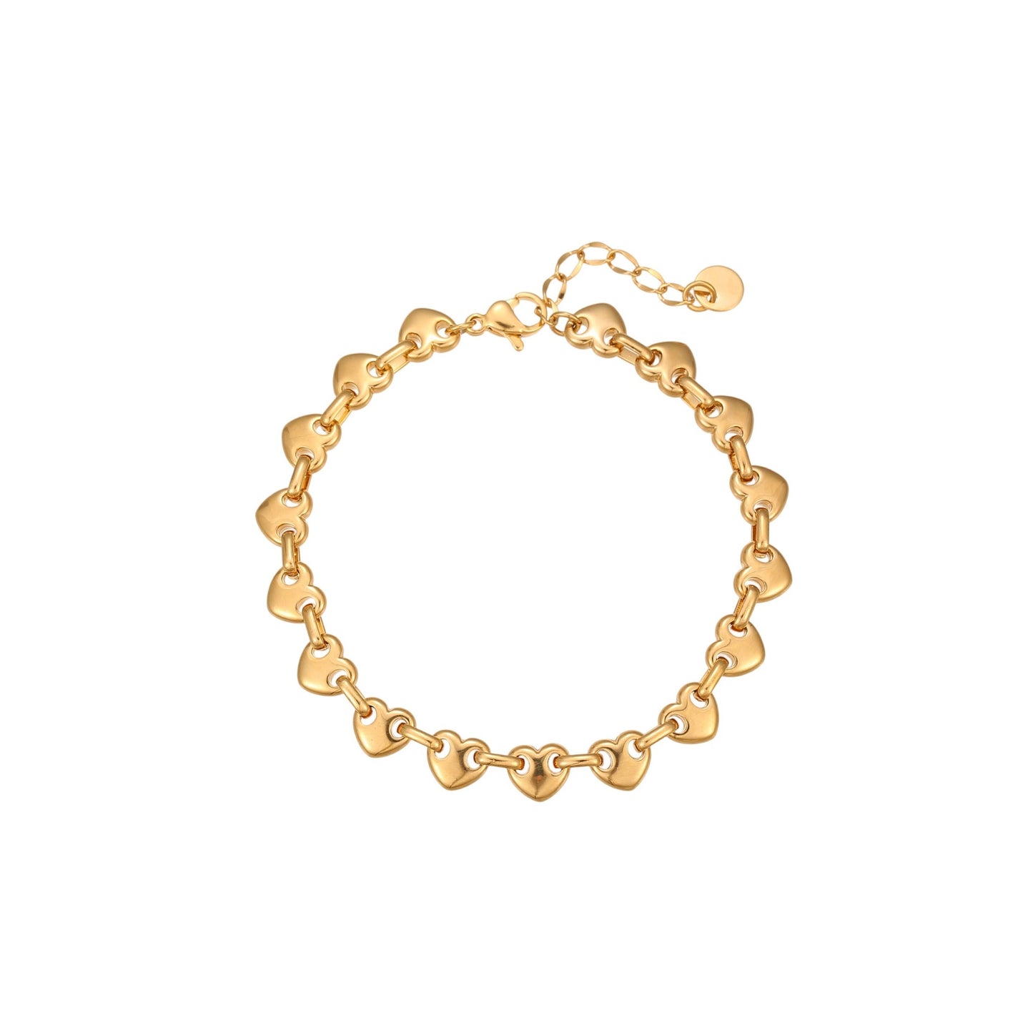 Fashionable Hollow Heart Stainless Steel Bracelet for Women with Plated Finish Minimalist Elegant Luxury Style