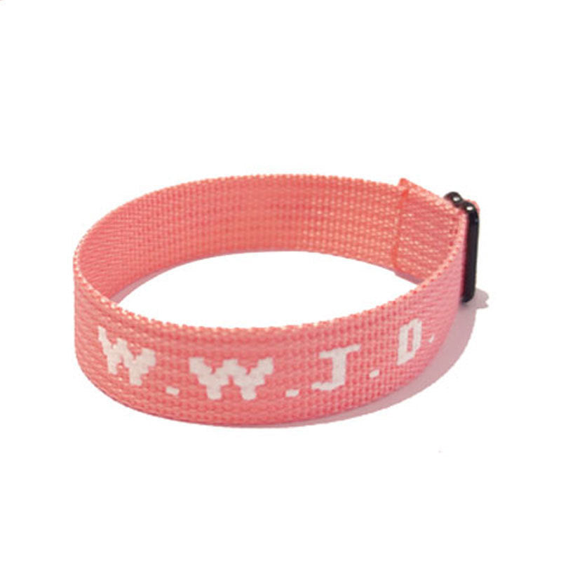 Casual Sporty Unisex Nylon Letter Wristband Bracelet Adjustable