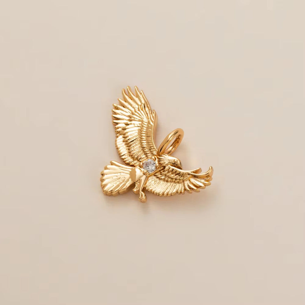 Minimalist Luxury 18K Gold Plated Brass Insect Butterfly Pendant with Cubic Zirconia Charm Bar for Unisex