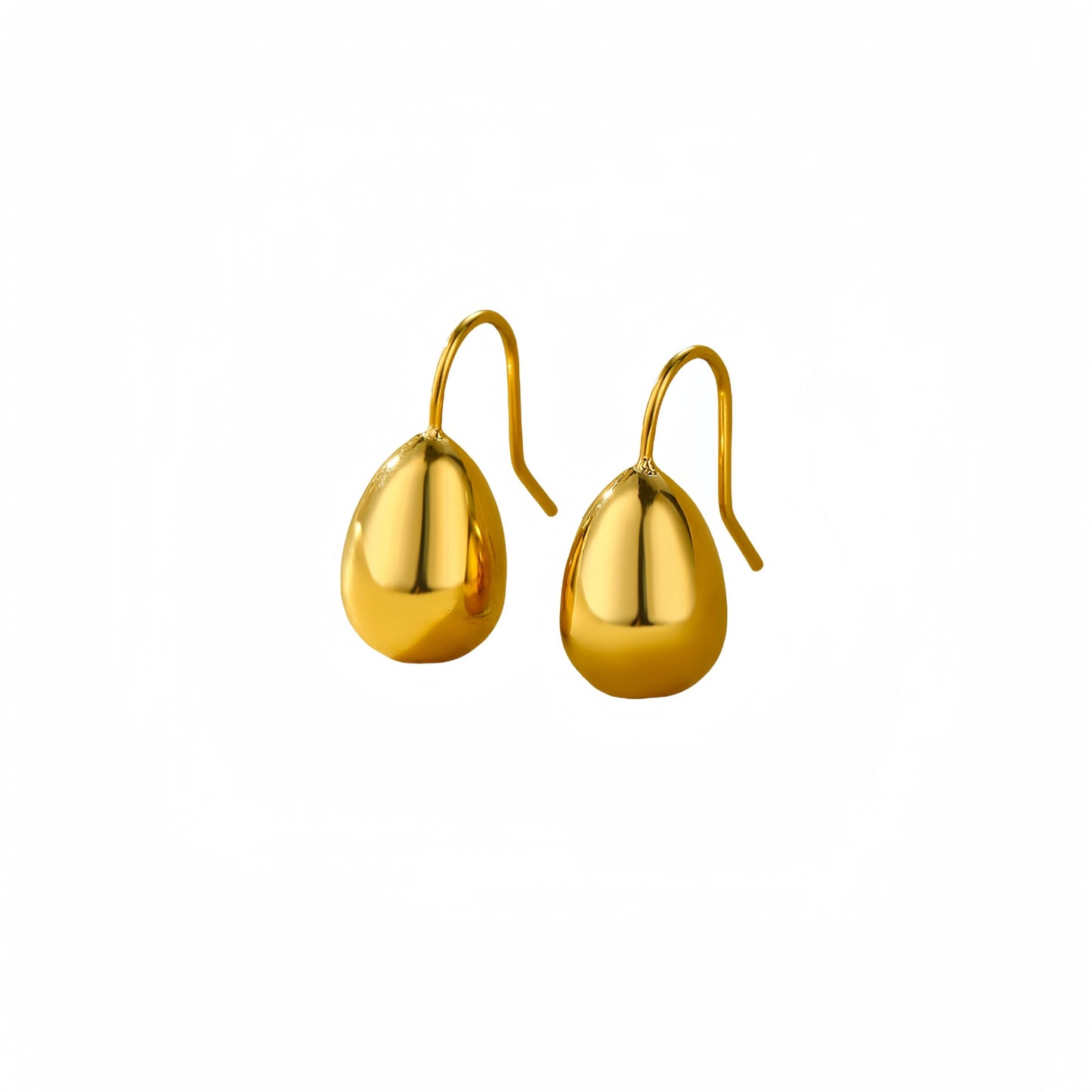 Pendientes de titanio con forma de gota de agua a la moda con acabado de chapado para mujer, aretes ligeros de estilo lujoso