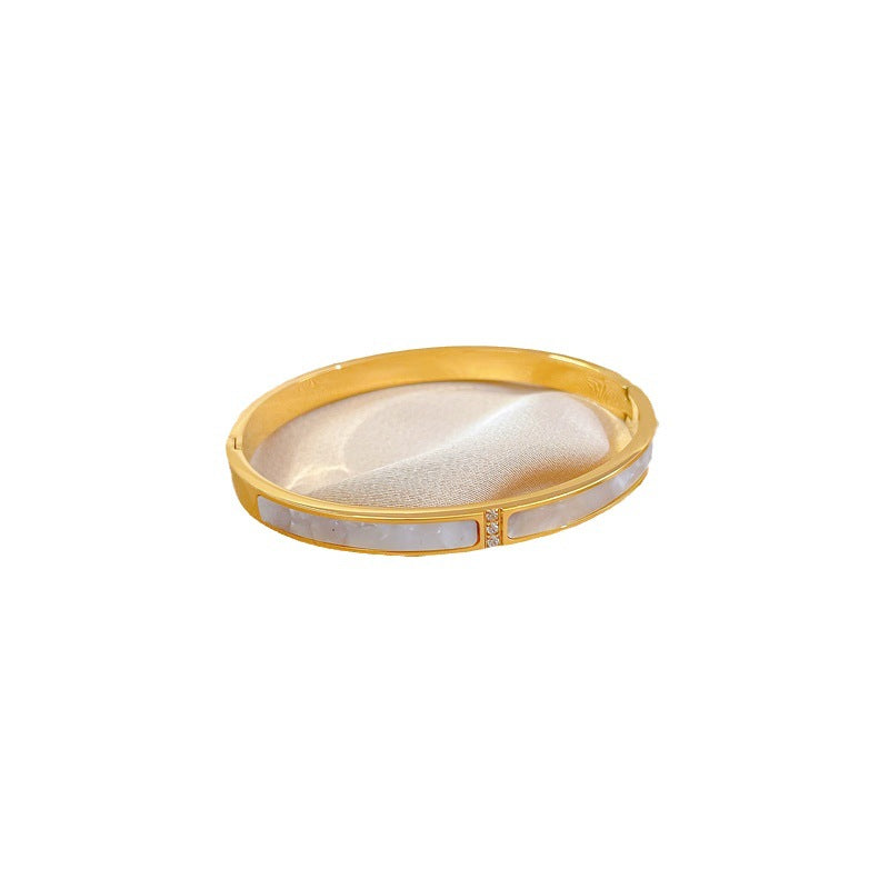 Bracciale Minimalista Etnico Vintage con Conchiglie in Acciaio al Titanio