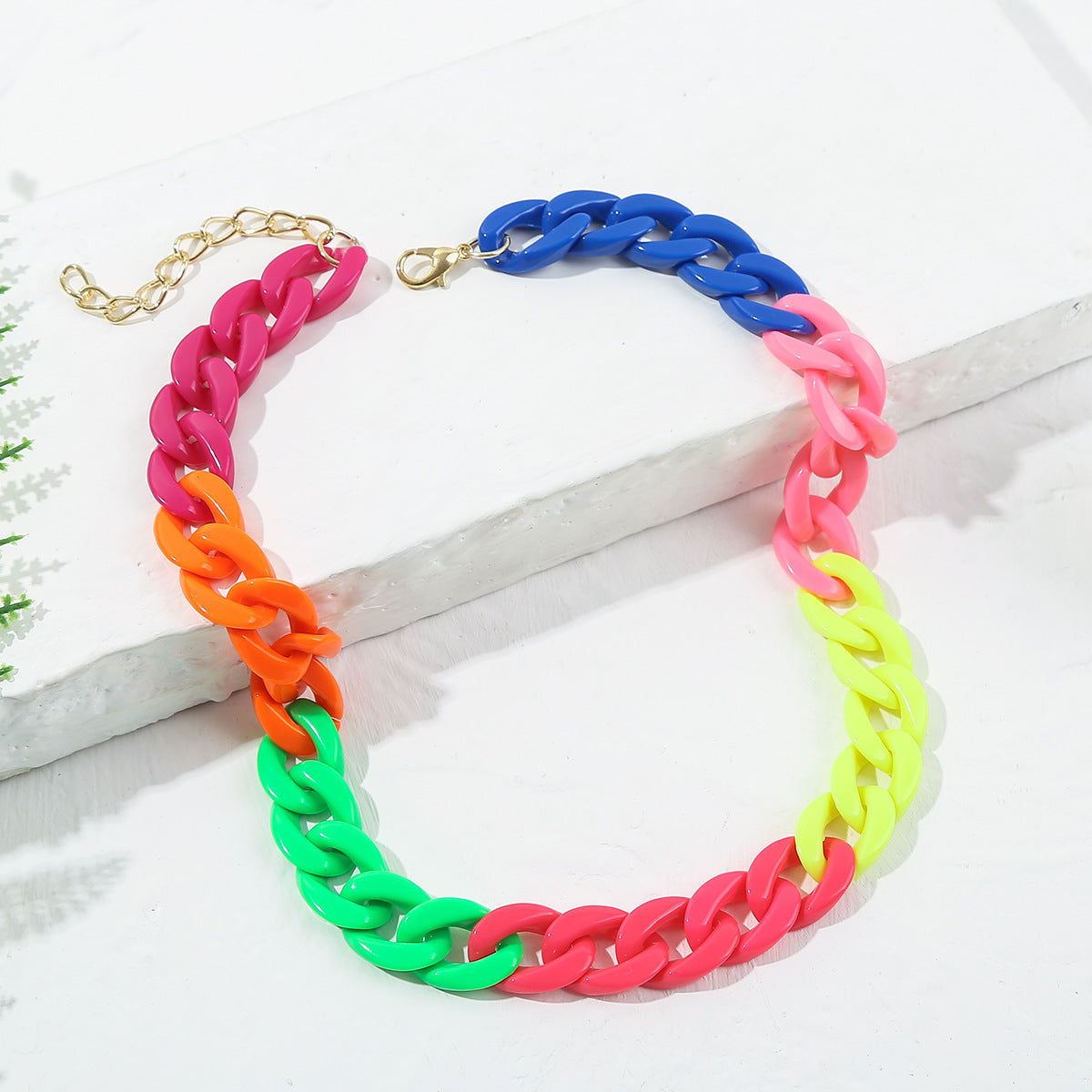 Hip-hop Geometric Acrylic Flat Necklace for Women