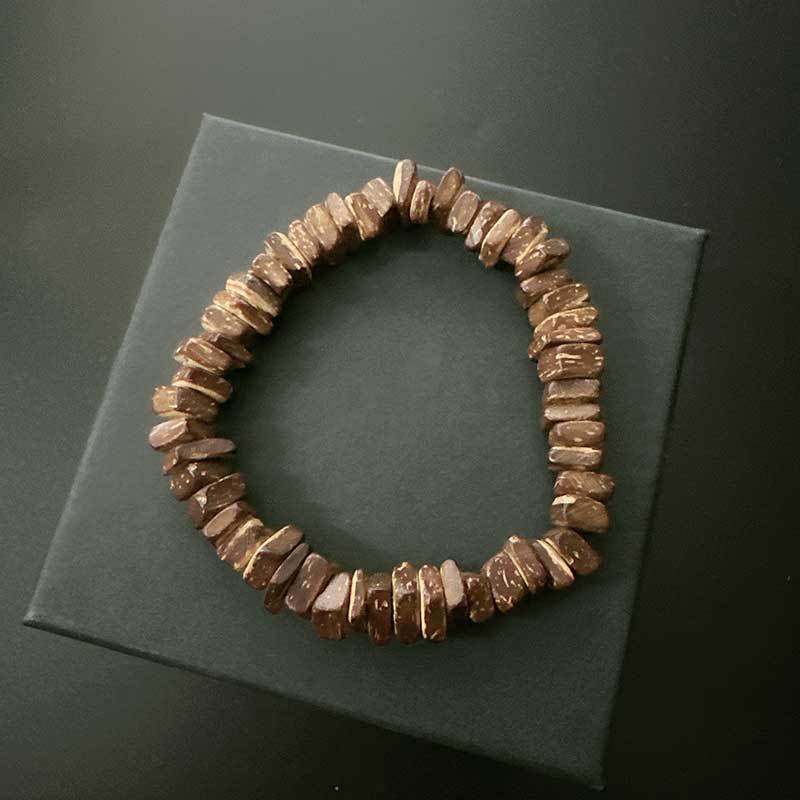 Vintage Minimalist Geometric Round Wood Bracelet Unisex