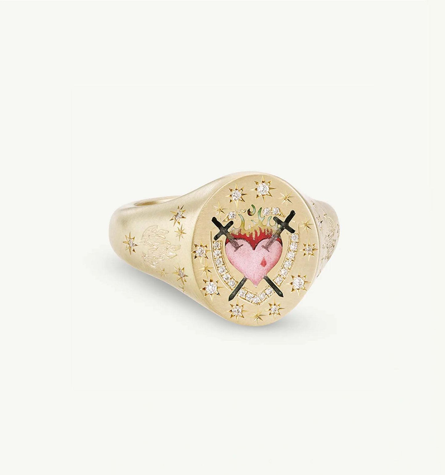 Fashion Heart Animal Stainless Steel PVD Ring