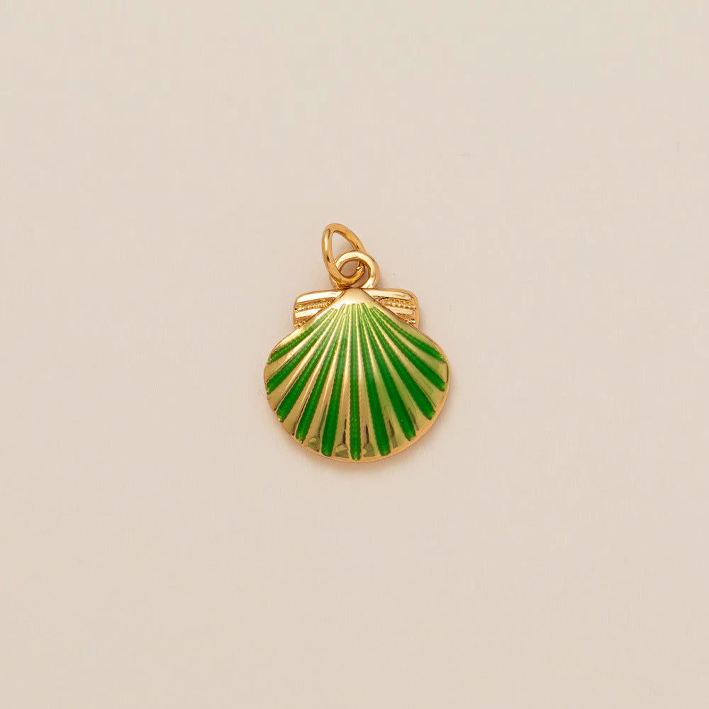 Deliziosa Collana con Ciondolo a Forma di Cuore Geometrico Animale in Ottone Placcato Oro 14K con Goccioline d'Olio