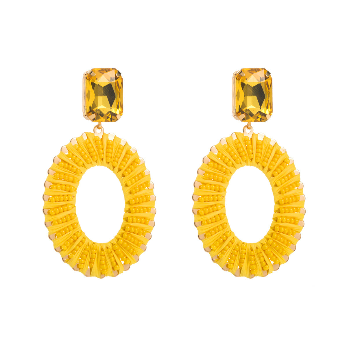 Pendientes Geométricos Minimalistas con Cuentas para Mujer Base de Hierro Hecha a Mano con Cuentas Miyuki de Colores Joyería Casual de Verano para Vacaciones