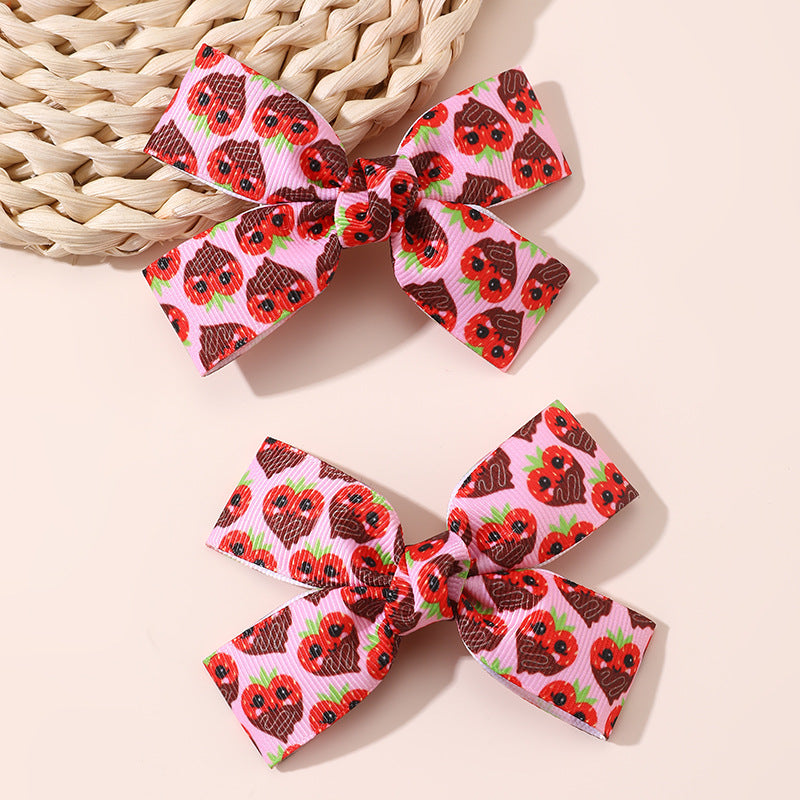 Natural Style Bow-Shaped Polyester Hair Clip for Girls with Ruffled and Mesh Details, Duckbill Clip Design