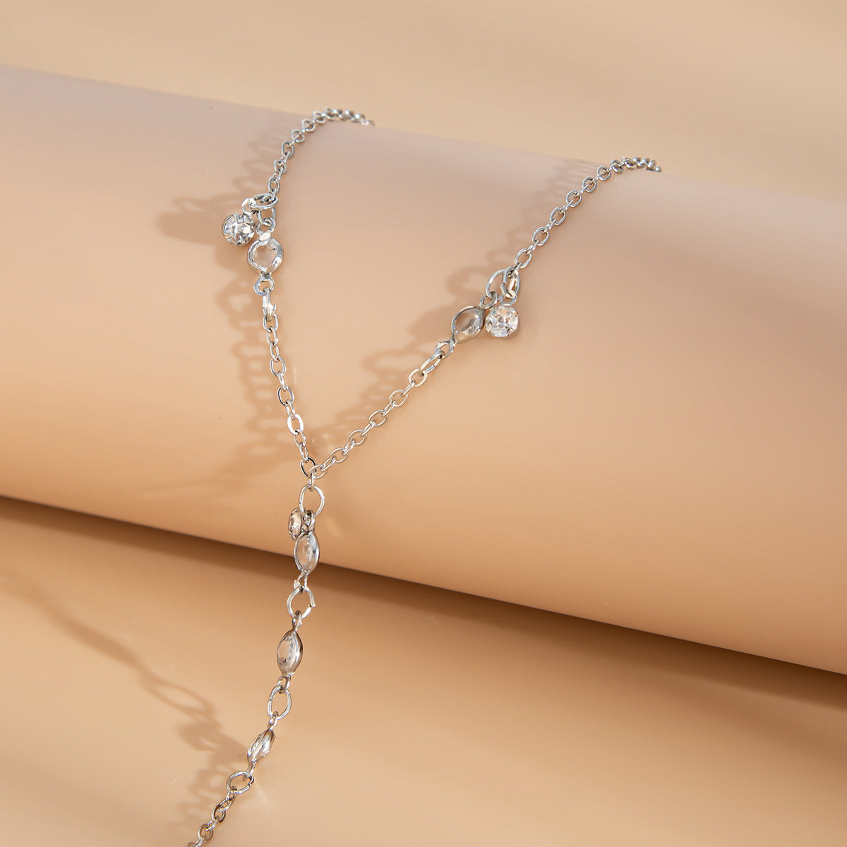 Pulsera de cadena delicada de estilo perla geométrica minimalista para mujer con acabado chapado