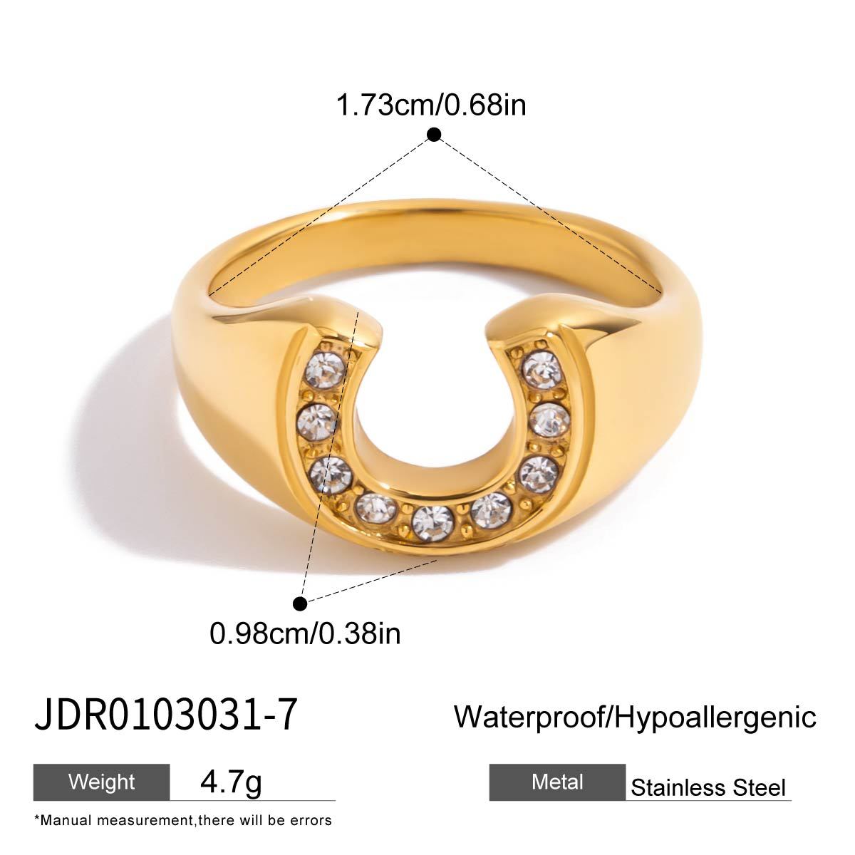 Anillo chapado en acero titanio y acero inoxidable geométrico con circonita para mujer, joyería minimalista elegante y de moda