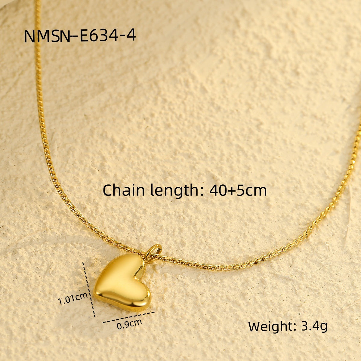 Fashionable Heart-Shaped Stainless Steel Pendant Necklace with Plated Finish for Women