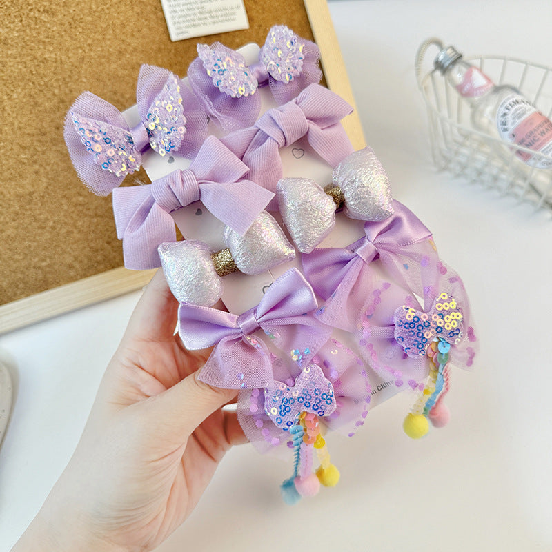 Lindas pinzas para el cabello de niña con forma de lazo y estampado floral hechas de tela de tul para trajes estilo Hanfu