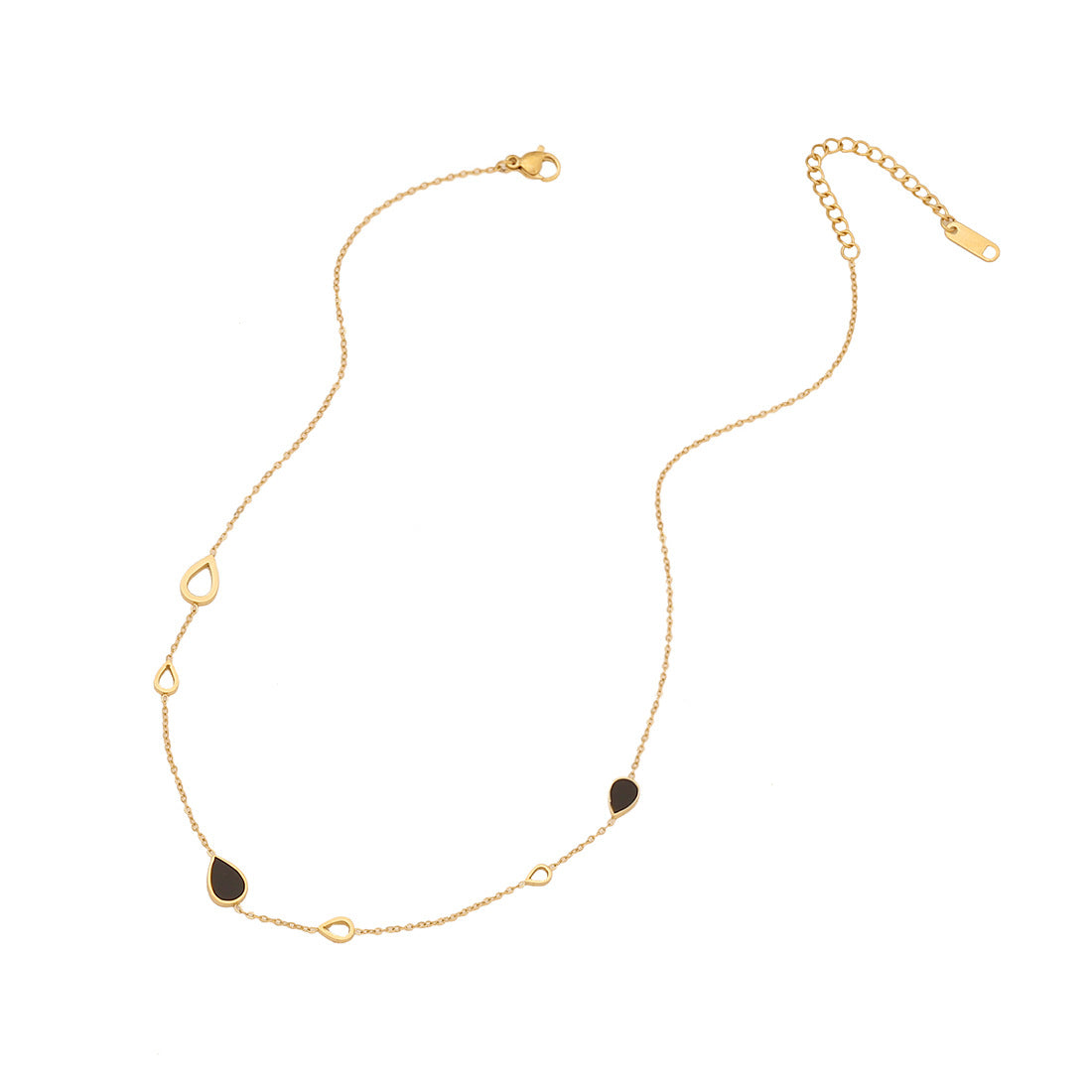 Minimalist Heart and Star Pendant Necklace in Stainless Steel with Plated Finish Y-Shape Design for Women