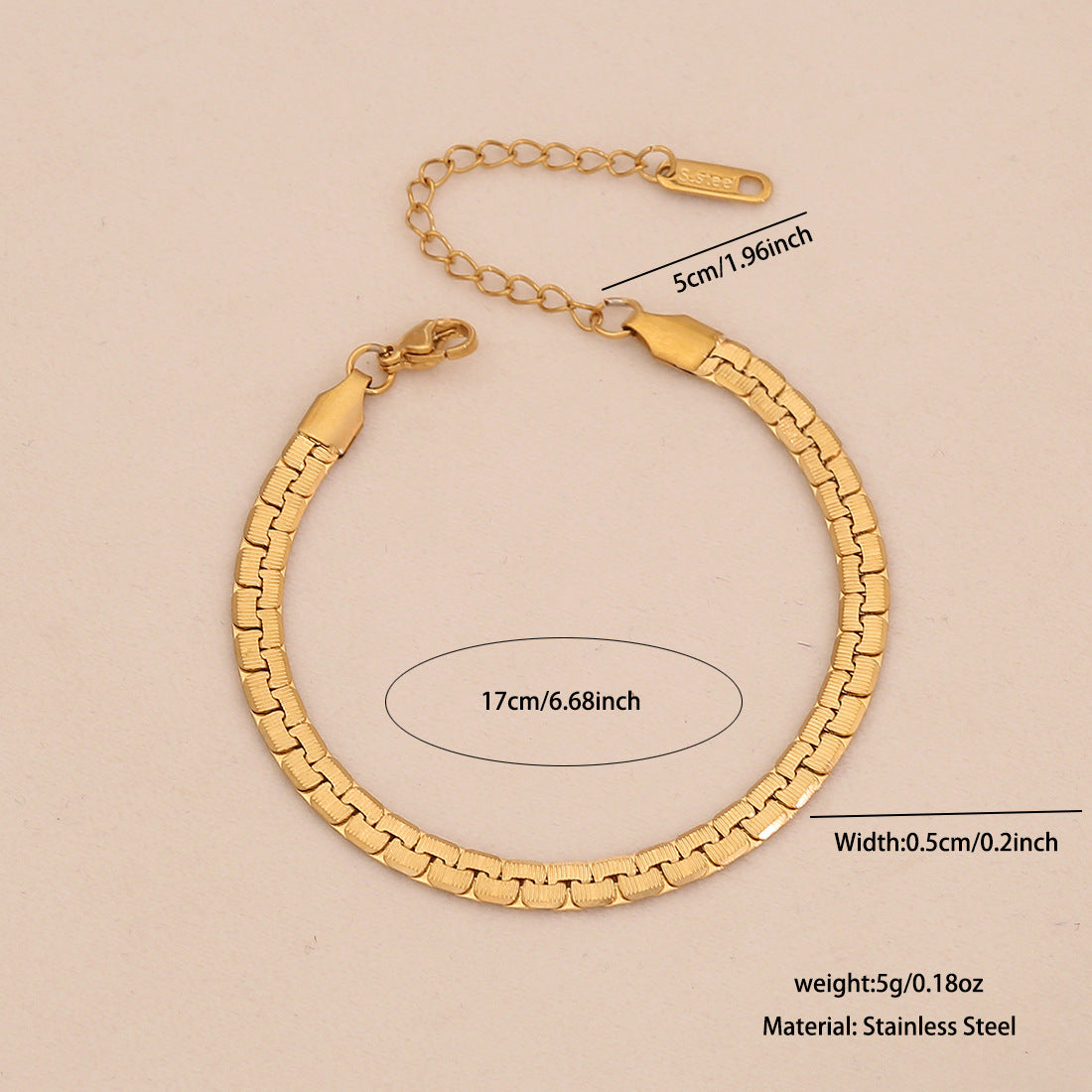 INS Style Stainless Steel Cuban Bracelet for Women with Plated Finish