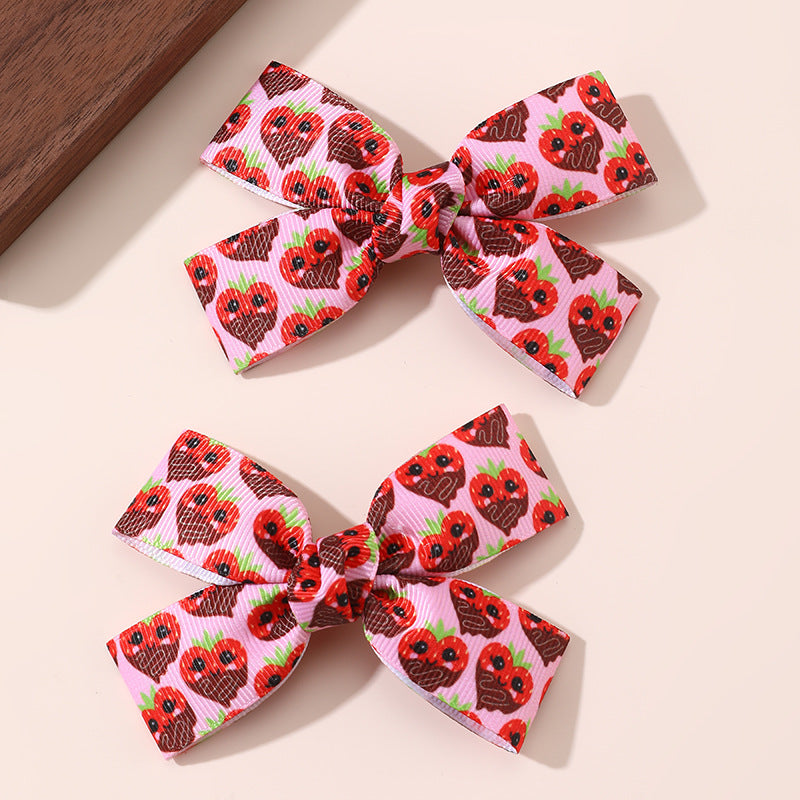Natural Style Bow-Shaped Polyester Hair Clip for Girls with Ruffled and Mesh Details, Duckbill Clip Design