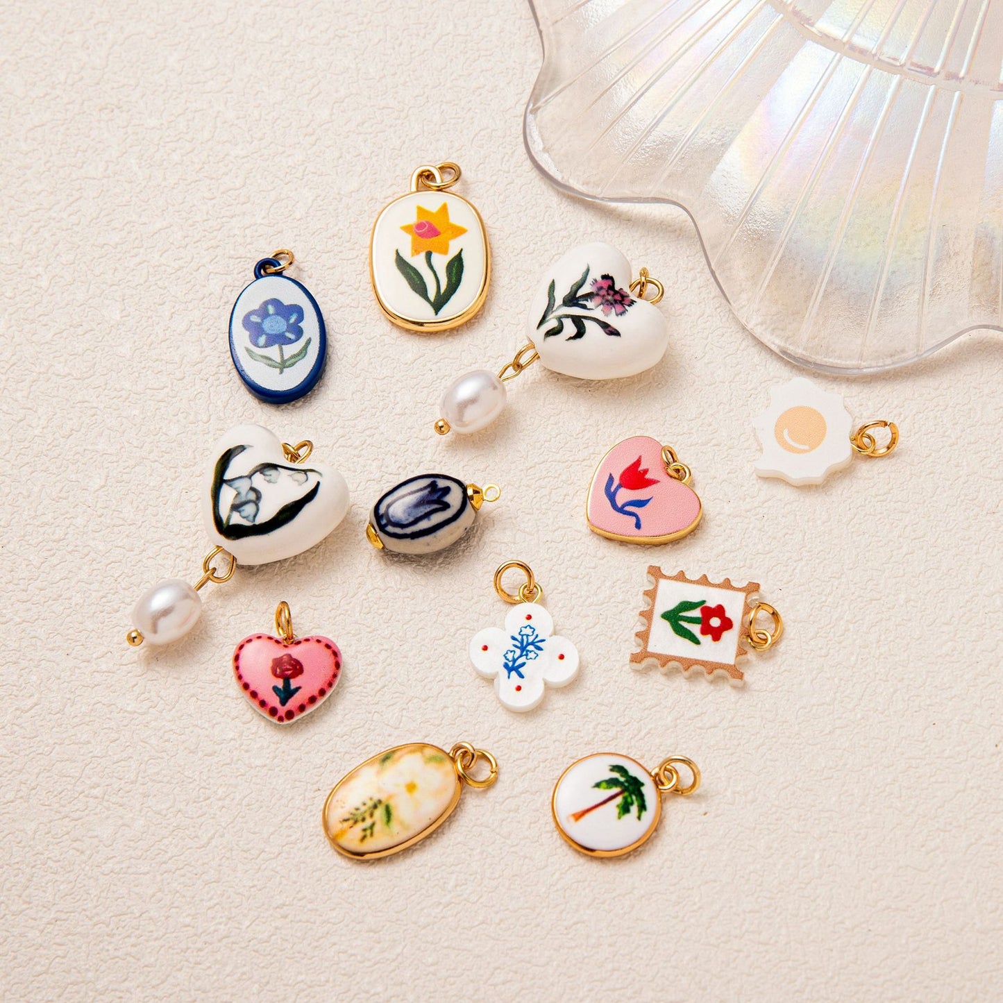 Minimalist PVD Plated Brass Fruit Print Charm Bar