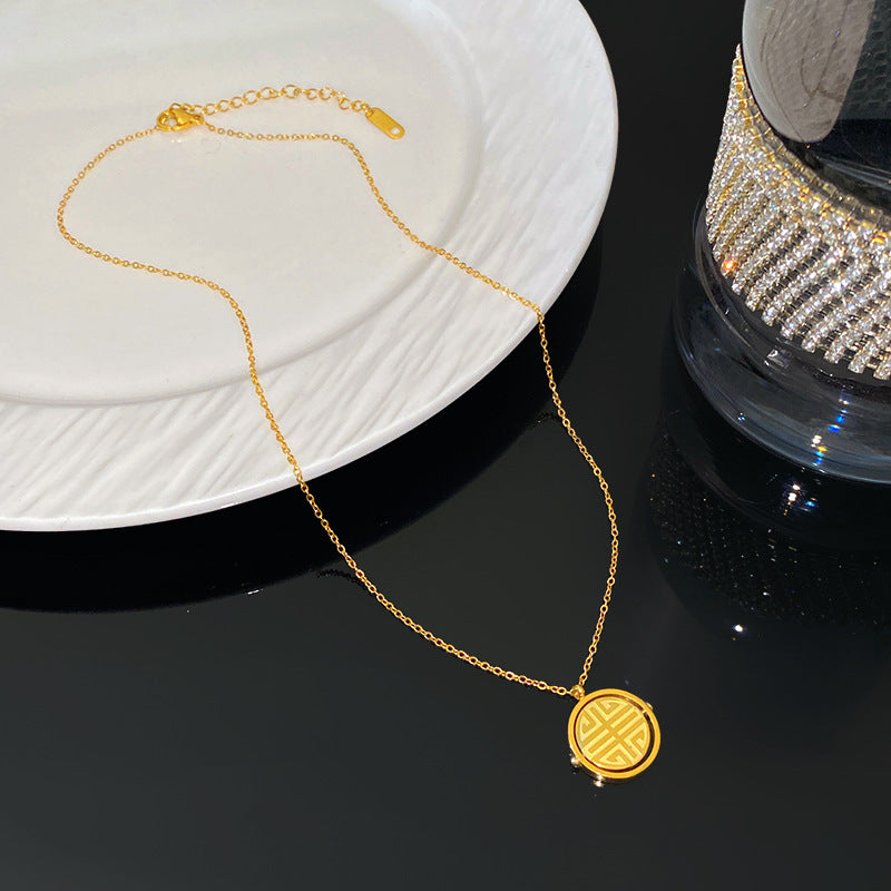Elegant Geometric Titanium Steel Plated Necklace for Women