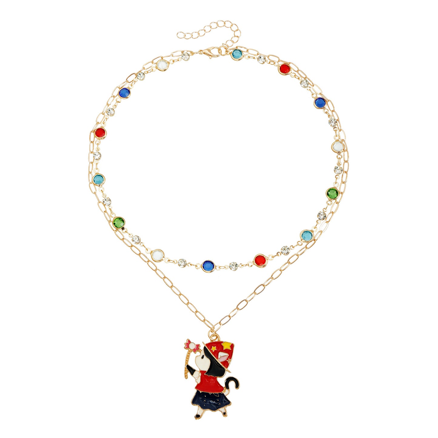 Fashionable Geometric Alloy Pendant Choker Necklace with Christmas Bell Charm for Women