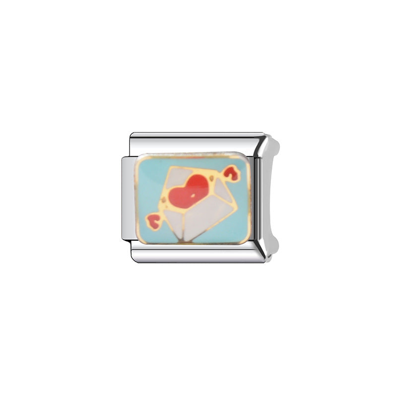 Vintage Sweet Heart Shaped Stainless Steel Plated DIY Charm Bar