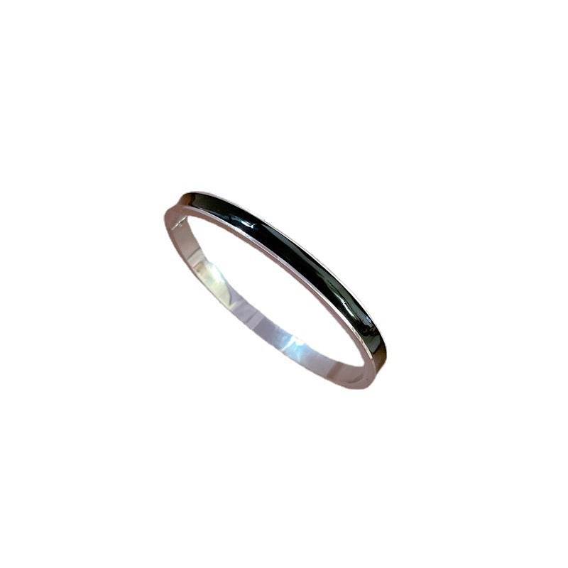 Minimalist Luxury Titanium Steel Bracelet with Enamel Finish for Women Vintage Inspired Stainless Steel Jewelry