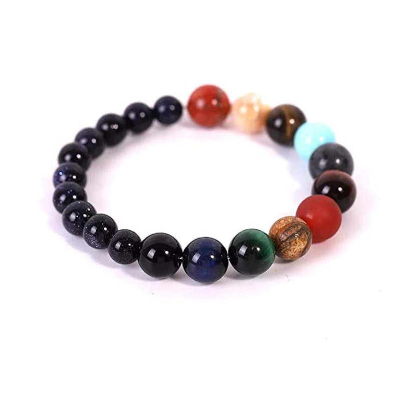 Unisex Round Geometric Volcanic Stone Bracelet